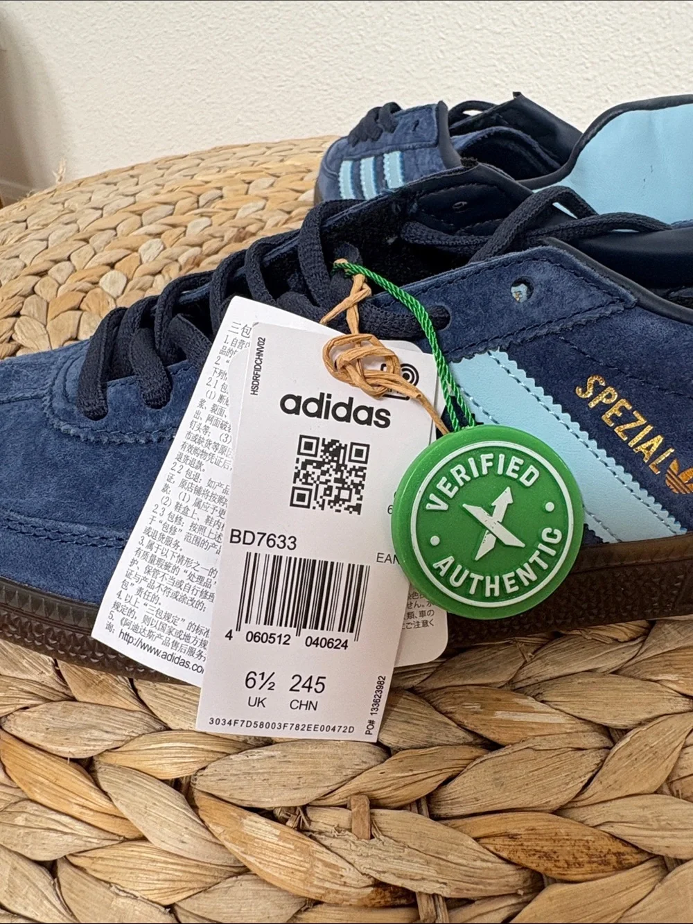 Adidas Spezial Suede Sneakers in Navy with Light Blue Stripes